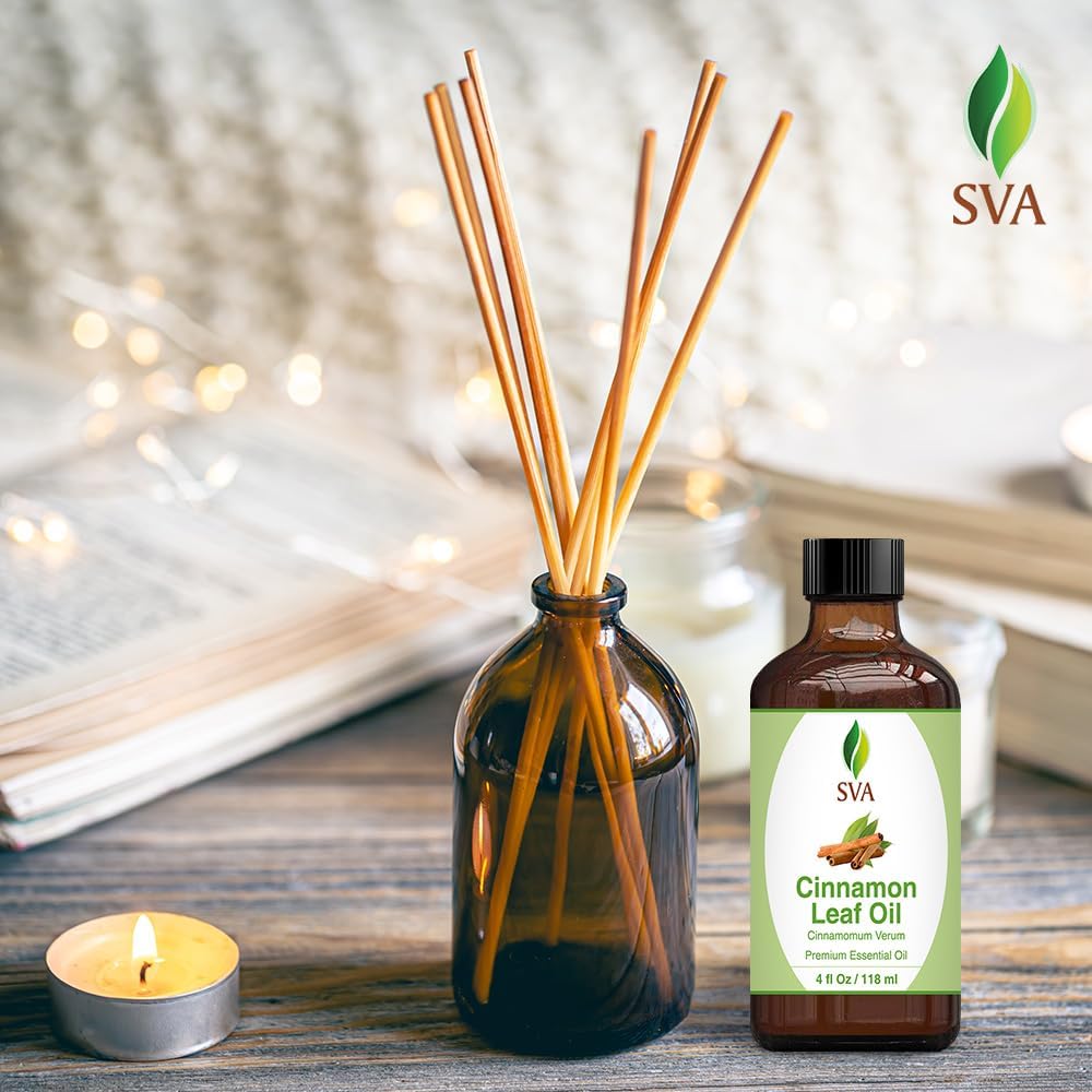 4oz-sva-organics-cinnamon-leaf-essential-oil---100-natural-for-diffuser-hair-skin-care-aromatherapy-massage-soap-candle-making---includes-dropper-5