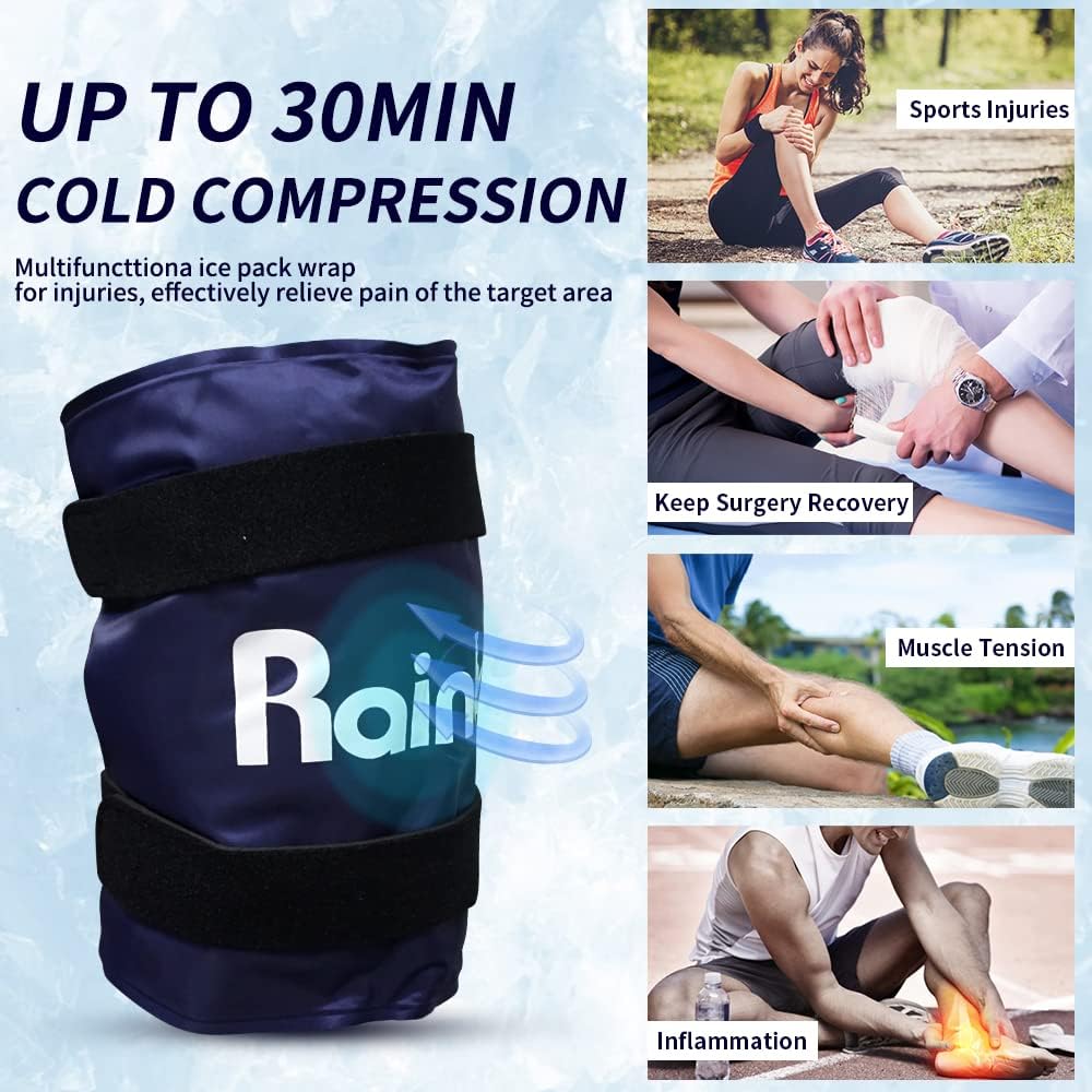 Flexible Rainbow Knee Gel Ice Pack Wrap - Large Reusable Cold Therapy for Pain Relief, Injuries, Surgery, Arthritis - Hot Cold Compress 19.5x10 for ACL & Knee Replacement - Espot.com.au