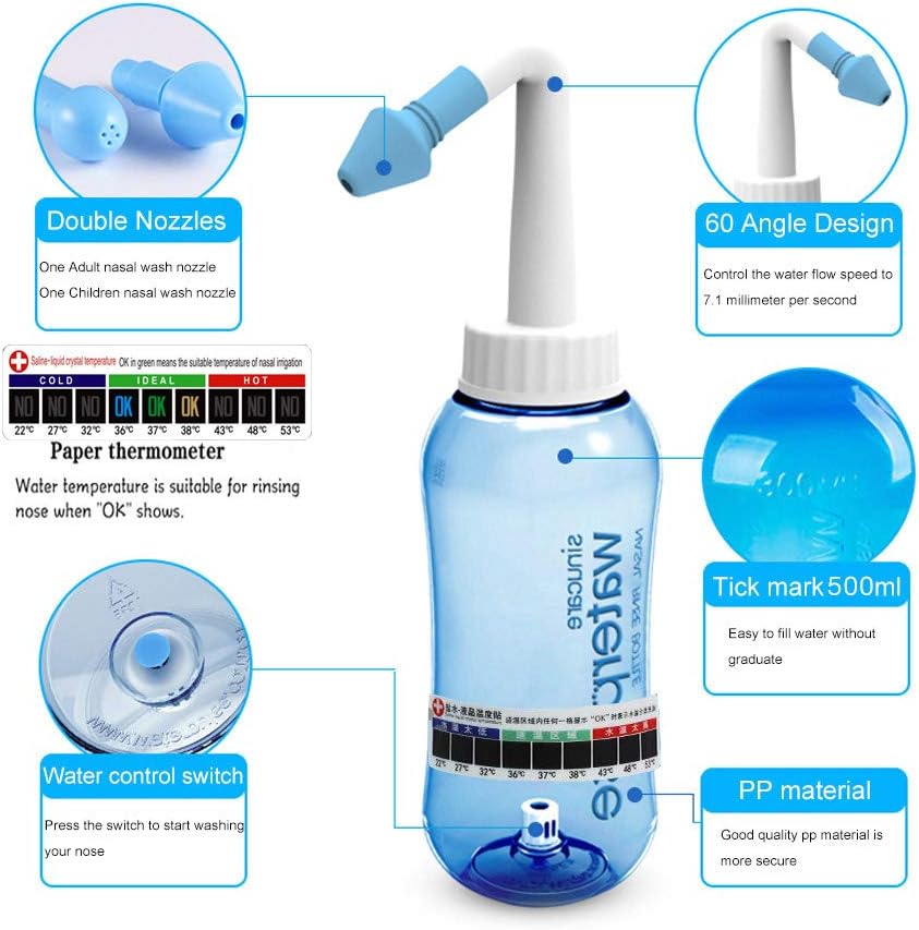 500ml-darate-neti-pot-sinus-rinse-bottle---nose-wash-cleaner-for-adult-kid---bpa-free---pressure-rinse-nasal-irrigation---includes-sticker-thermometer-2