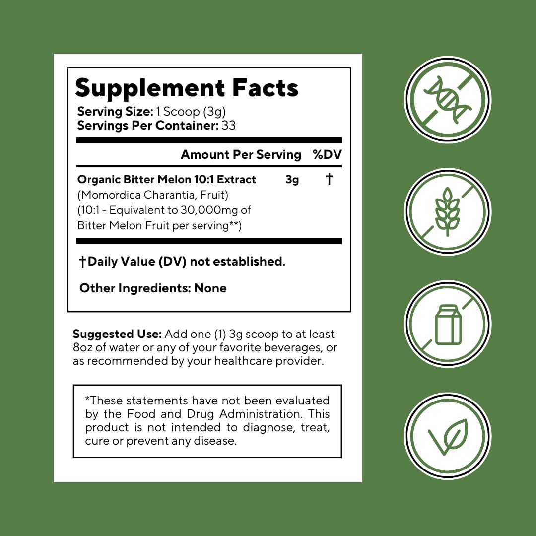 organic-bitter-melon-fruit-extract-powder---digestive-gut-heart-health-support---100g-non-gmo-gluten-free-vegan-supplement---33-day-supply-7