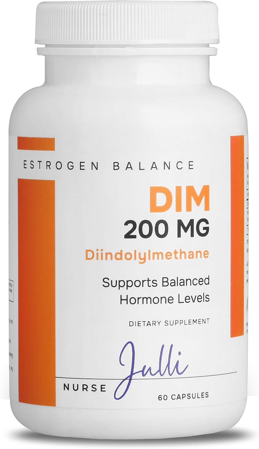 Nurse Julli DIM Supplement 200mg for Hormonal Balance | Menopause & PCOS Support | Antioxidant Boost | Natural Metabolites | Made in USA | 60 Ct. - Espot.com.au