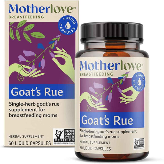 Organic Motherlove Goat’s Rue Liquid Capsules - Lactation Support for Breast Milk Supply - Non-GMO, Vegan, Kosher, Soy-Free - Breast Tissue Development Formula