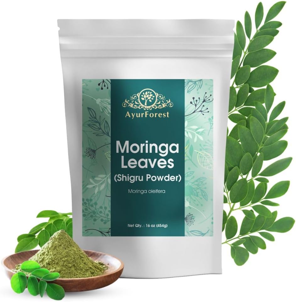 16-oz-ayurforest-moringa-oleifera-leaf-powder-for-drinks-and-smoothies---shigru-supplement-for-health-and-wellness-1