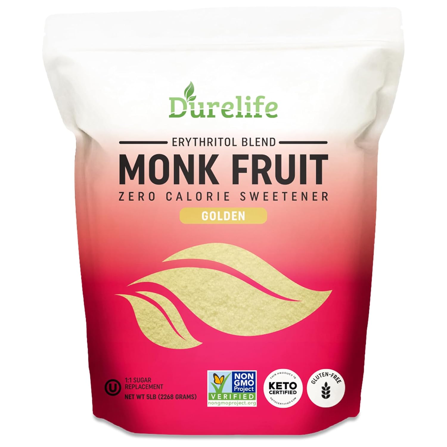 5-lb-durelife-golden-monk-fruit-sweetener---keto-friendly-sugar-substitute-crystal---zero-calorie-kosher---bulk-size-11-sugar-replacement-3