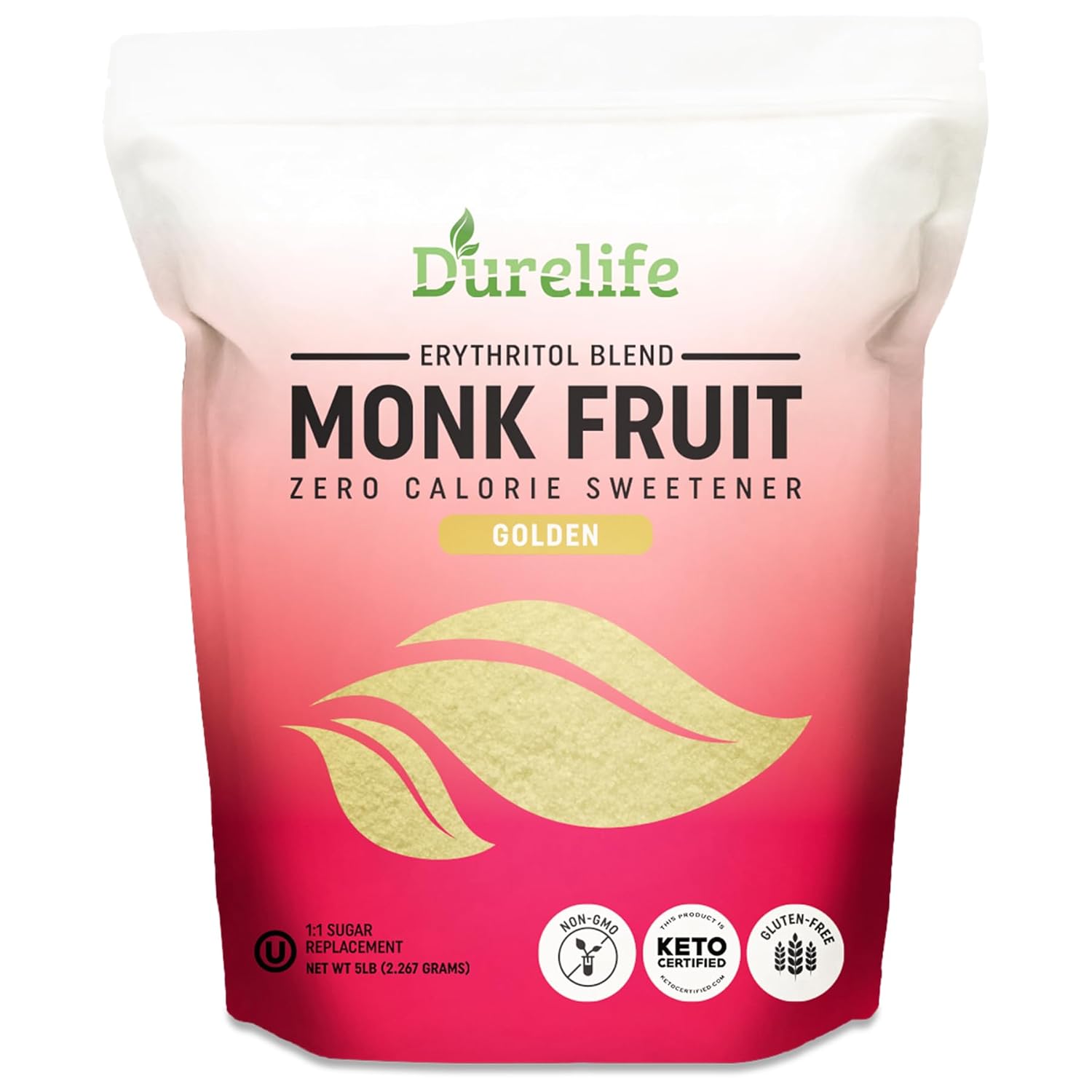 5-lb-durelife-golden-monk-fruit-sweetener---keto-friendly-sugar-substitute-crystal---zero-calorie-kosher---bulk-size-11-sugar-replacement-7