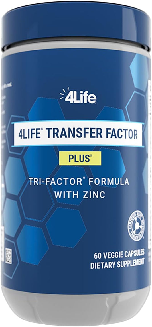 Transfer Factor Plus with Zinc, Super Mushroom Blend, Colostrum & Egg Yolk Extracts - 60 Capsules - Espot.com.au