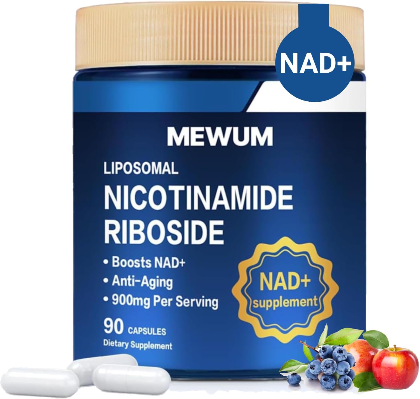1pcs-nad-supplement-with-resveratrol---liposomal-nicotinamide-riboside-900mg---anti-aging-energy-focus-support---90-capsules-1