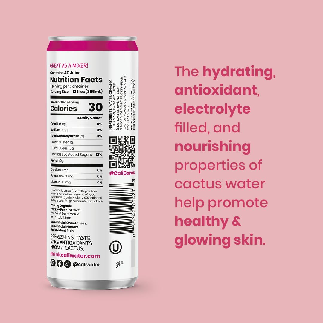 organic-cactus-water-with-prickly-pear---low-sugar-low-calorie-coconut-water-alternative---plant-based-hydration---skin-care-and-electrolyte-drink---flavored-water---12-cans-4