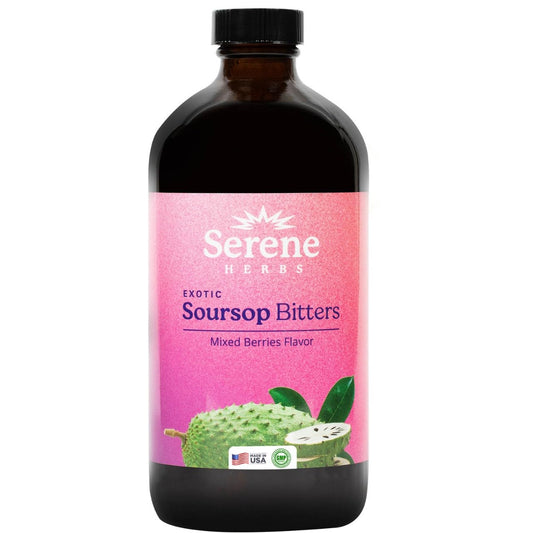 Organic Mixed Berry Soursop Bitters Liquid for Gut Cleanse & Immune Boost - 16 fl oz | Black Seed, Moringa, Irish Moss | 32 Servings - Espot.com.au