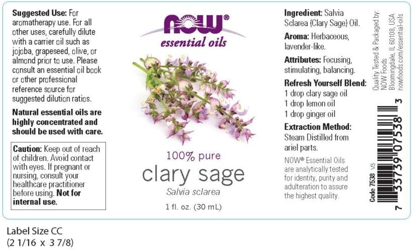 now-essential-oils-clary-sage-oil---100-pure-focusing-aromatherapy-scent---1-ounce-steam-distilled-vegan-oil-with-child-resistant-cap-2