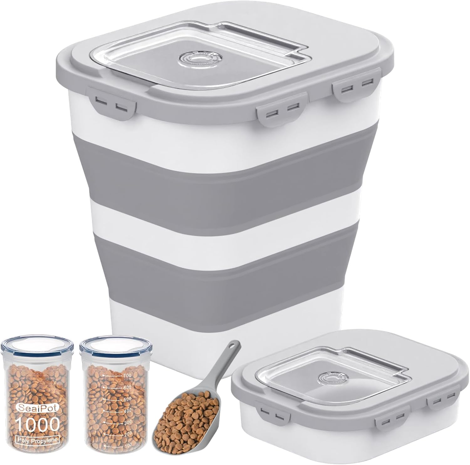 airtight-dog-food-storage-container-for-35-40-lbs-collapsible-with-lid-wheels-date-track---large-pet-food-storage-for-rice-flour-scoop---2-containers-included-1