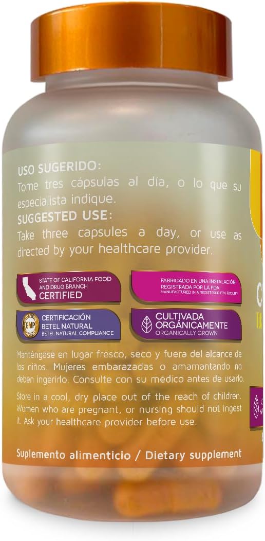 Organic Turmeric Curcumin Capsules - 1500mg per Serving, 90 Capsules - Premium Quality Betel Natural Supplement - Espot.com.au
