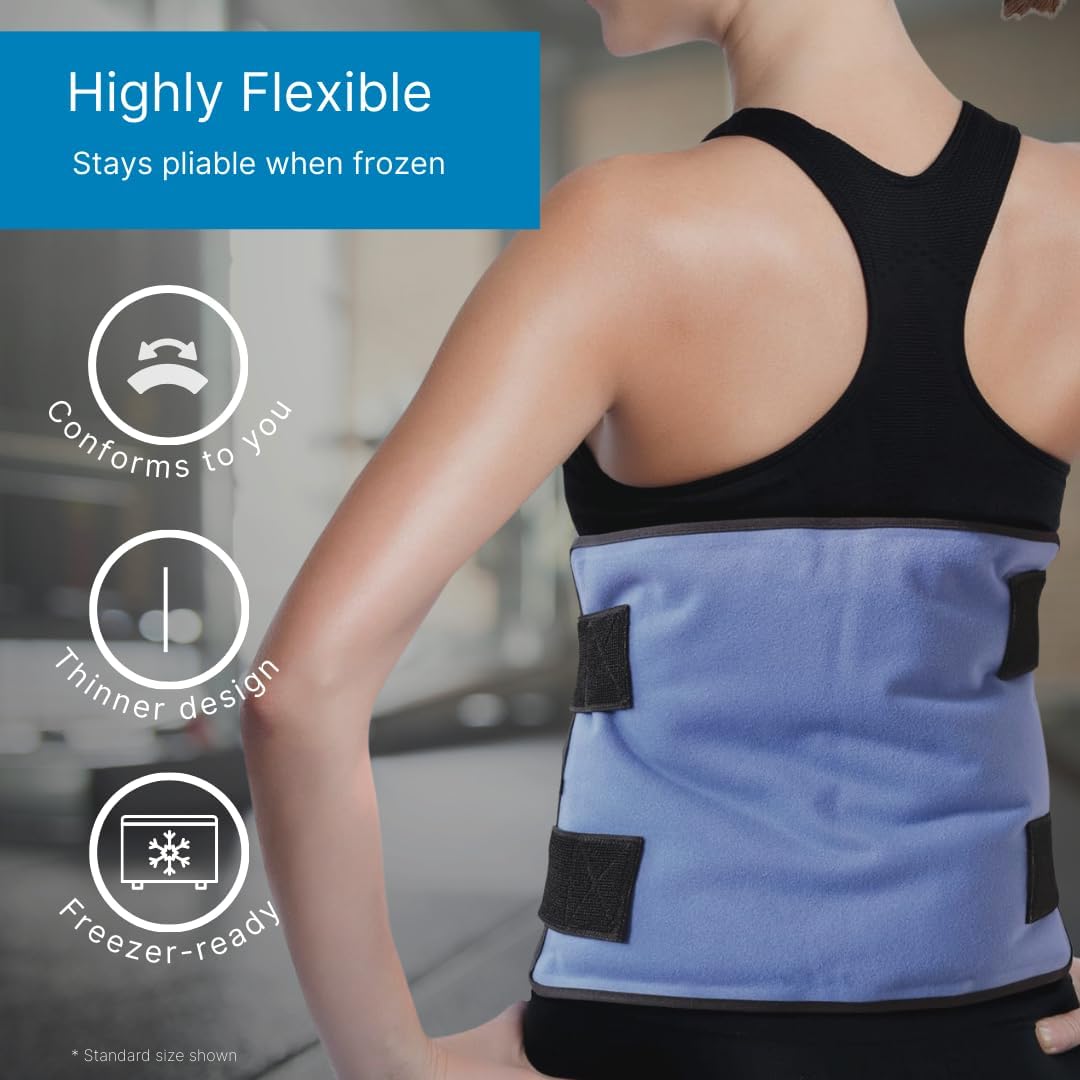 flexible-gel-ice-pack-with-straps---cold-compress-for-injuries---reusable-medical-ice-wrap-for-back-shoulders-legs-knees---half-size-4