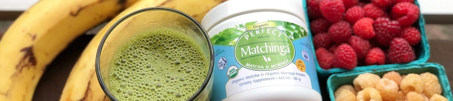 Organic Matcha & Moringa Powder - 180g Green Superfood Supplement for Energy Boost - Perfect Match - All-Natural Formula - Espot.com.au