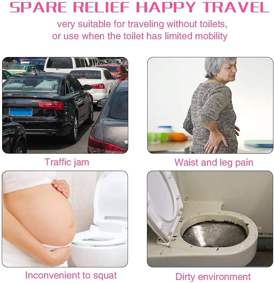 Portable Female Urinal with Silicone Funnel - Reusable, Standing Urinal for Women - Perfect for Camping, Travel, and Outdoor Activities - Pink - Espot.com.au