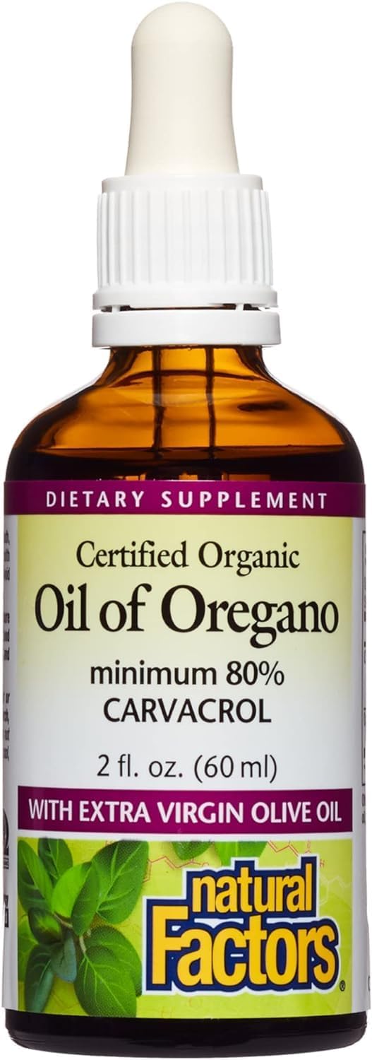 Certified Organic Oil of Oregano - Herbal Immune Support Supplement, Vegan, Non-GMO (2 Oz) by Natural Factors - Espot.com.au