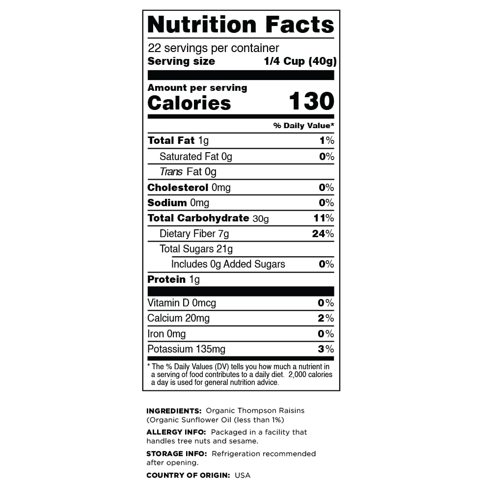 Organic Seedless Raisins - 2 lbs | No-Sugar Added | No Preservatives | Terrasoul Superfoods - Espot.com.au