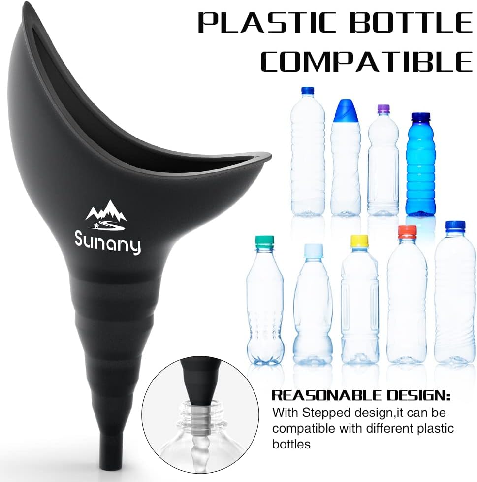Portable Female Urinal with Silicone Funnel for Standing, Reusable and Travel-Friendly - Ideal for Outdoor Activities and Camping - Espot.com.au
