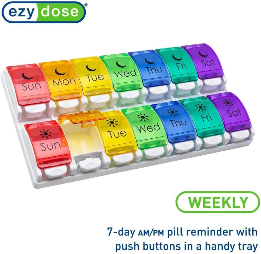 7-day-pill-organizer-with-removable-trays-large-compartments-easy-push-button-arthritis-friendly-rainbow-lids---bpa-free-3