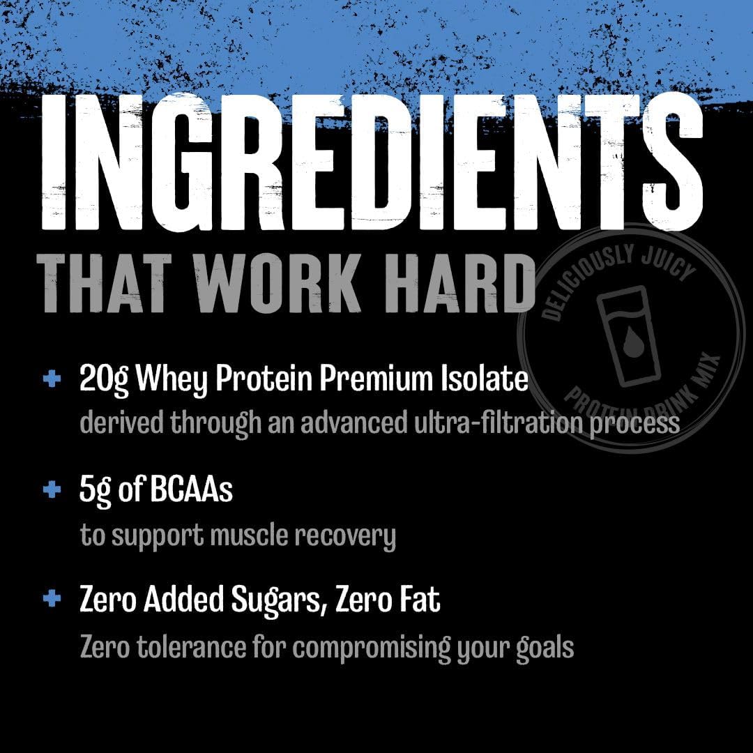 Sampler Pack of Animal Clear Whey Protein Isolate with Shaker Bottle - 20g Protein per Serving, Watermelon Limeade, Blueberry Acai, Pineapple Orange Flavors - 3 Single-Serving Packets - Espot.com.au