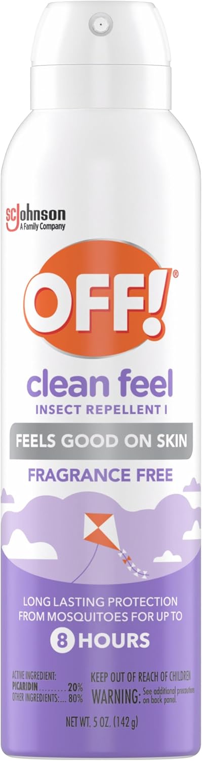 OFF! Clean Feel Insect Repellent Aerosol - 5 oz Bug Spray with 20% Picaridin for Long Lasting Protection from Mosquitoes, Gentle on Skin - Espot.com.au
