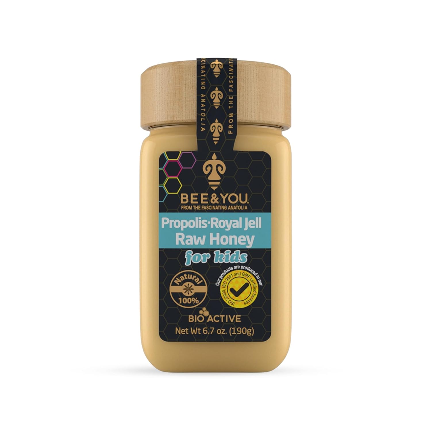 bee-you-kids-royal-jelly-raw-honey-with-propolis-extract---100-natural-superfood-for-immune-support-antioxidants---keto-paleo-gluten-free---67-oz-1