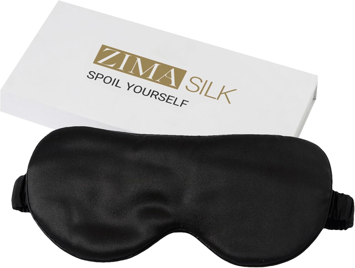 Adjustable 100% Mulberry Silk Sleep Mask - Soft & Breathable Blackout Eye Mask for Sleeping - Premium Filled with Silk - Black - Espot.com.au