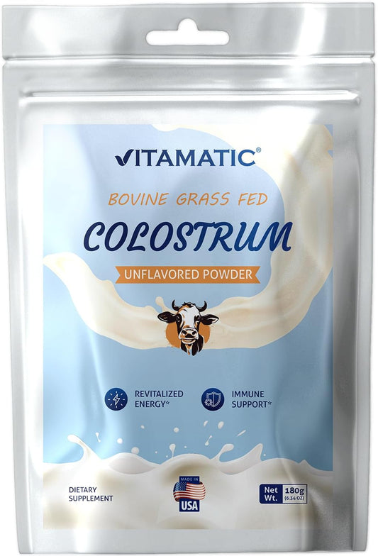 vitamatic-bovine-colostrum-powder-180g---gut-health-hair-growth-beauty-muscle-recovery-immune-support---easy-mix-unflavored-supplement-1
