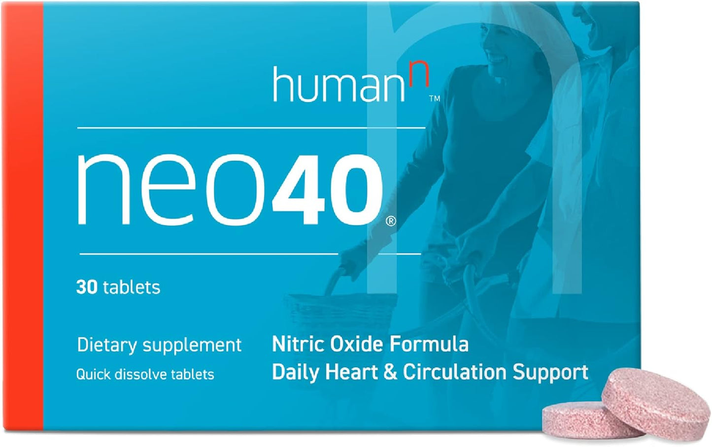 Neo40 Daily Heart & Blood Circulation Support Supplements - Boost Nitric Oxide & Blood Pressure - 30 Dissolvable Tablets - Fruity Flavor - By humanN - Espot.com.au