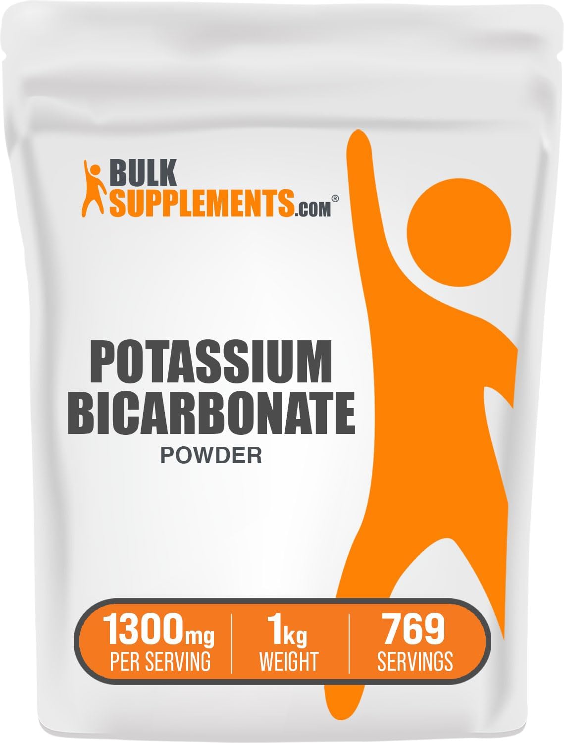 Potassium Bicarbonate Powder - High-Strength Potassium Supplement for Food Grade Use - 1300mg per Serving - 1kg (2.2 lbs) Pack - Espot.com.au