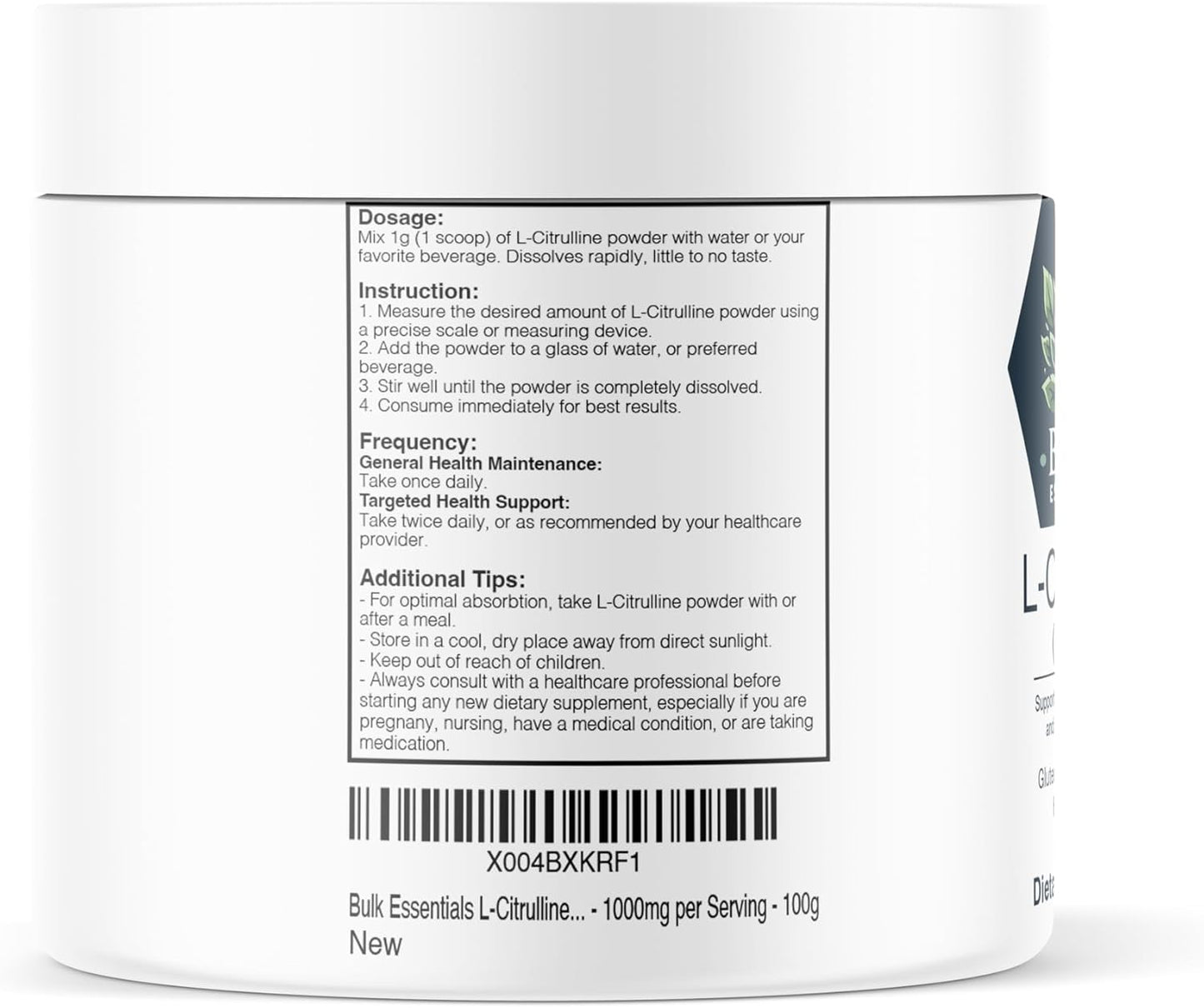 pure-l-citrulline-powder-supplement-for-nitric-oxide-boost---gluten-free---1000mg-per-serving---100g-bulk-size-3