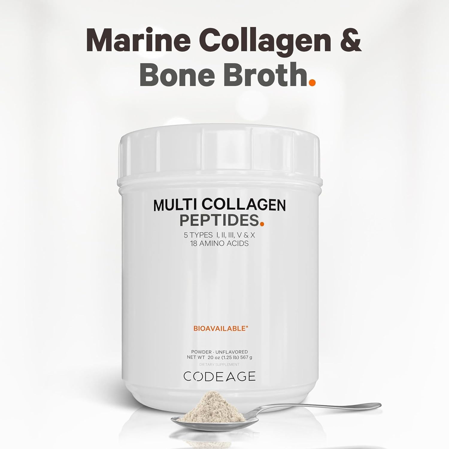 codeage-multi-collagen-protein-powder-peptides---2-month-supply-hydrolyzed-types-i-ii-iii-v-x---grass-fed-all-in-one-super-bone-broth-supplement---non-gmo---20-oz-6