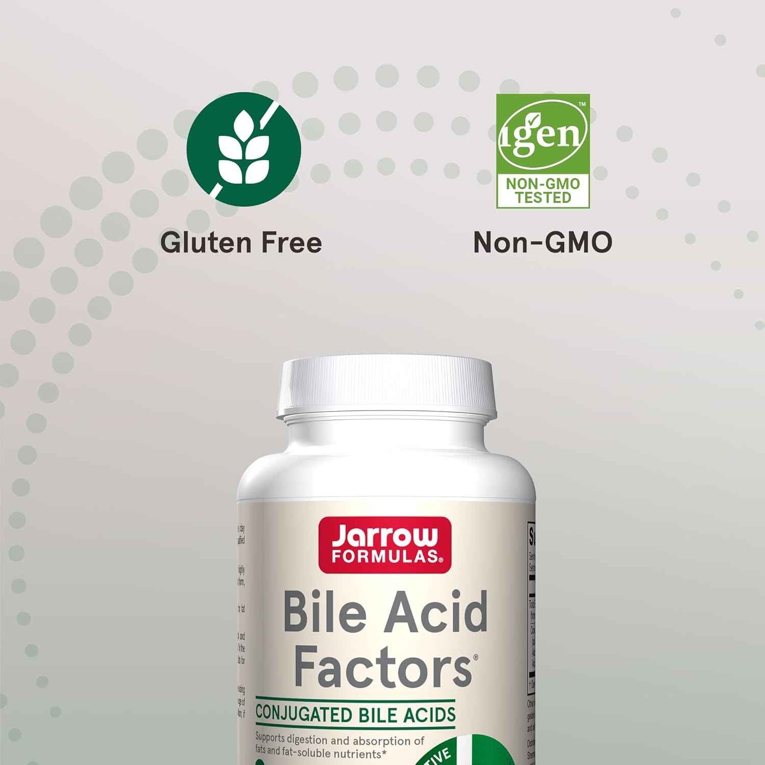 Digestive Support Supplement with Conjugated Bile Acids - 1000mg, 120 Capsules - Jarrow Formulas Bile Acid Factors for Fat Absorption & Nutrient Absorption