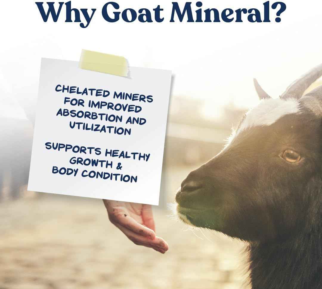 Manna Pro Goat Mineral Supplement with Vitamins & Minerals for Growth & Digestion Support - 8 lbs