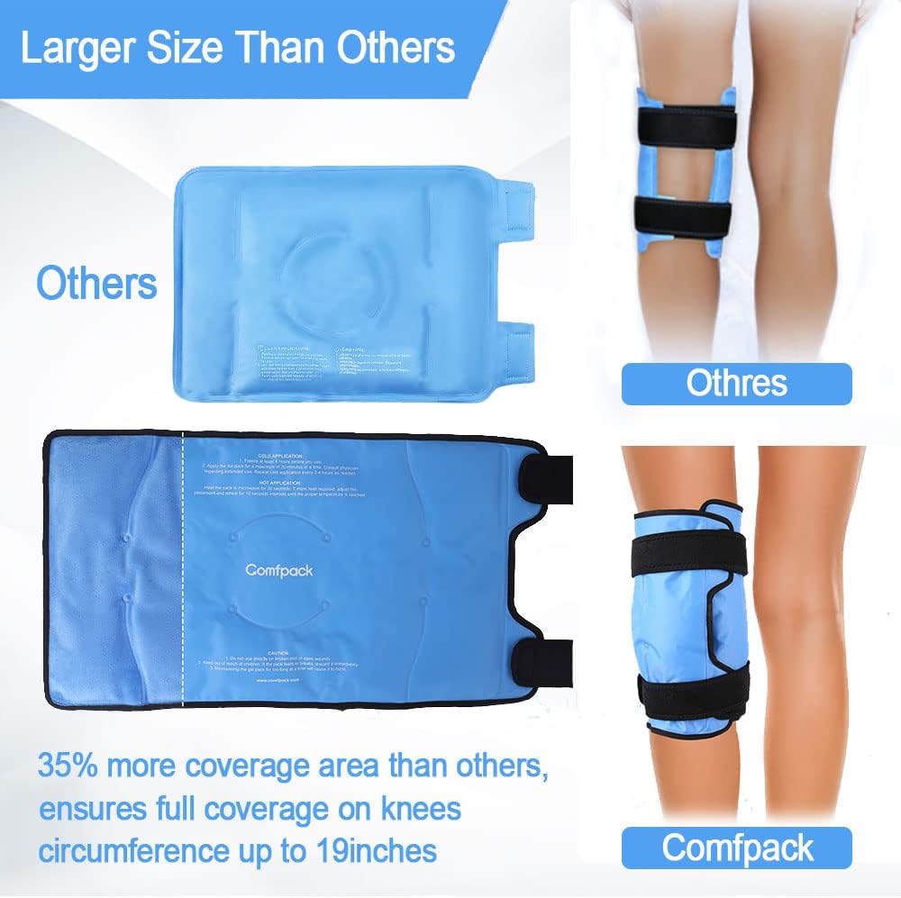 Large Knee Ice Pack for Sports Injuries - Gel Wrap for Knee, Leg, Elbow - Pain Relief for Swelling, Arthritis, Meniscus Tear, ACL - Multifunctional Cold Therapy Pack - Espot.com.au