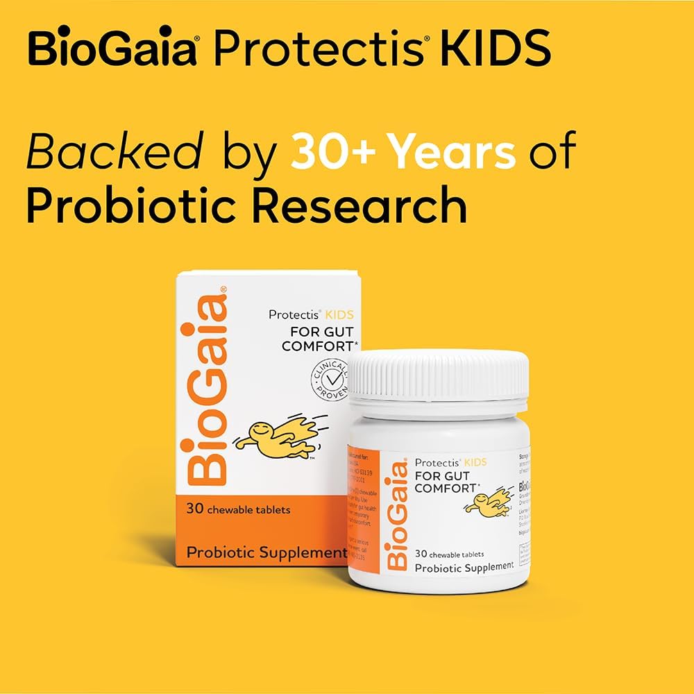 BioGaia Protectis Kids Probiotic - Ages 3+ | Helps Digestive Issues & Regularity | Allergen, Dairy, Soy & Gluten Free | 30 Years of Research | 30 Day Supply - Espot.com.au