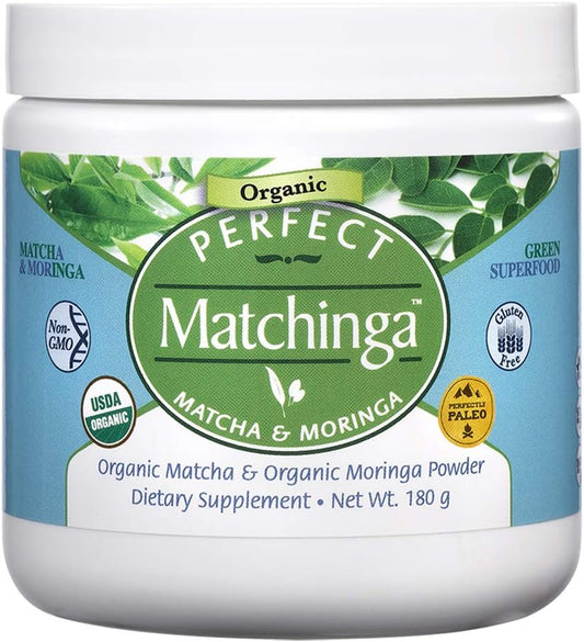 Organic Matcha & Moringa Powder - 180g Green Superfood Supplement for Energy Boost - Perfect Match - All-Natural Formula - Espot.com.au