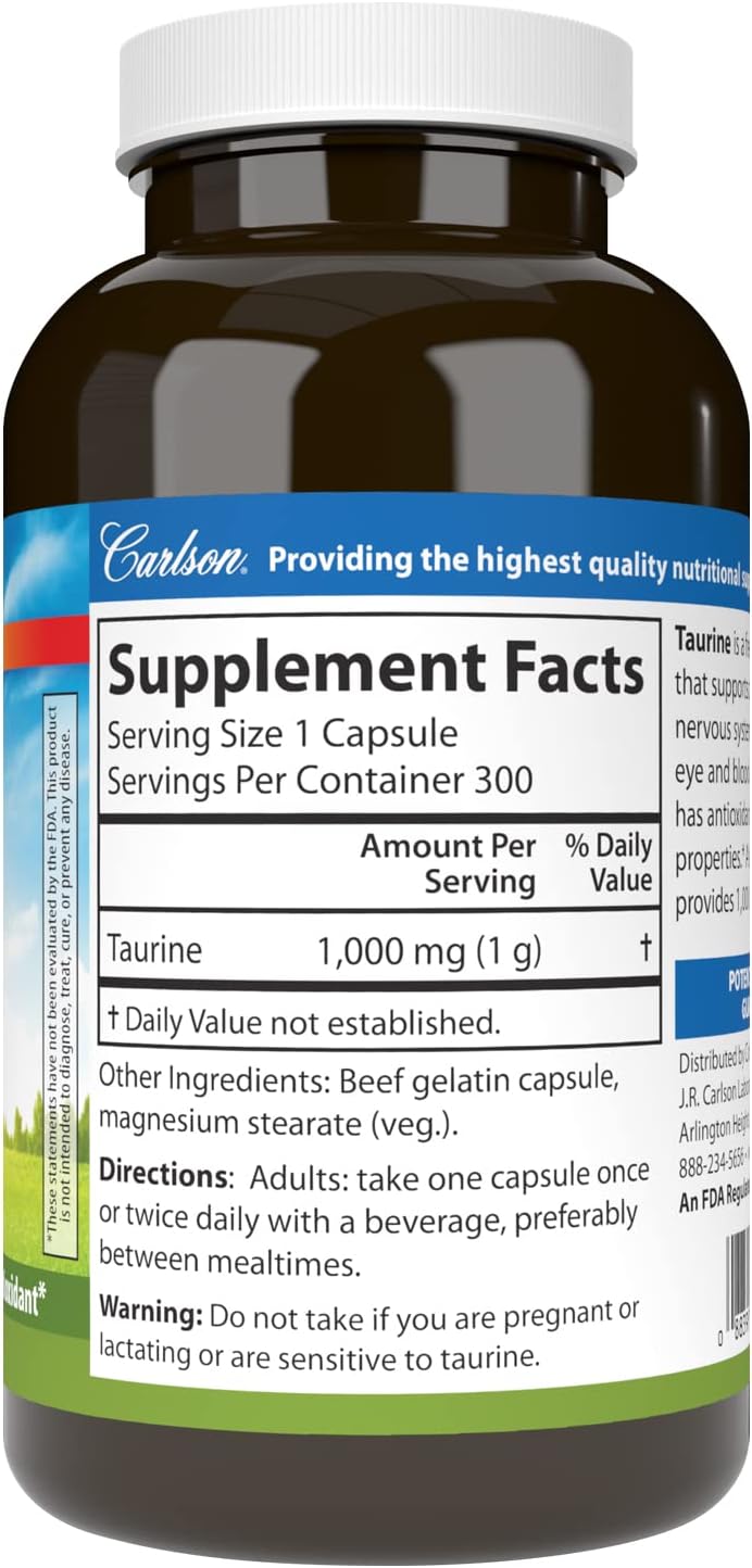 carlson-taurine-free-form-amino-acid-capsules-for-nerve-health-muscle-function---300-count-2