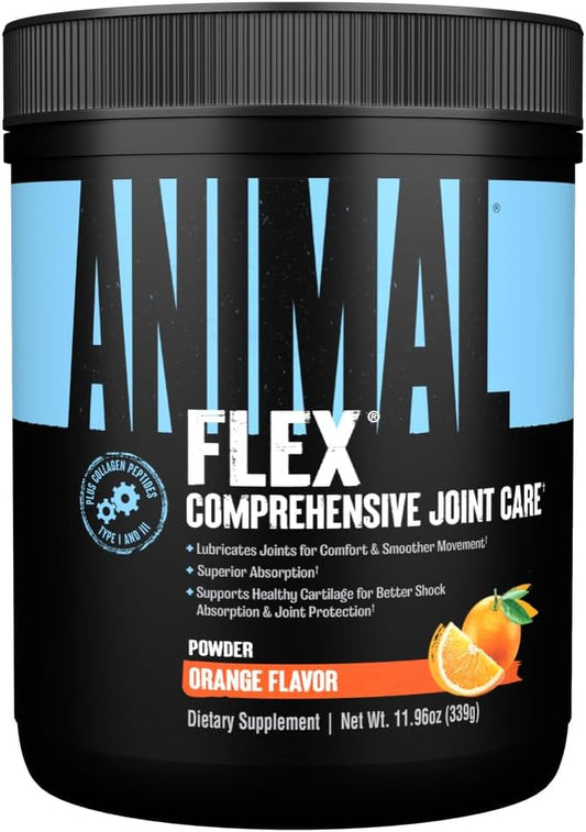 Orange Flavored Animal Flex Powder - Joint Support Supplement with Turmeric, Glucosamine, Chondroitin, MSM, Collagen, Boswellia - Pain Relief, Muscle Repair, 30 Scoops - Espot.com.au