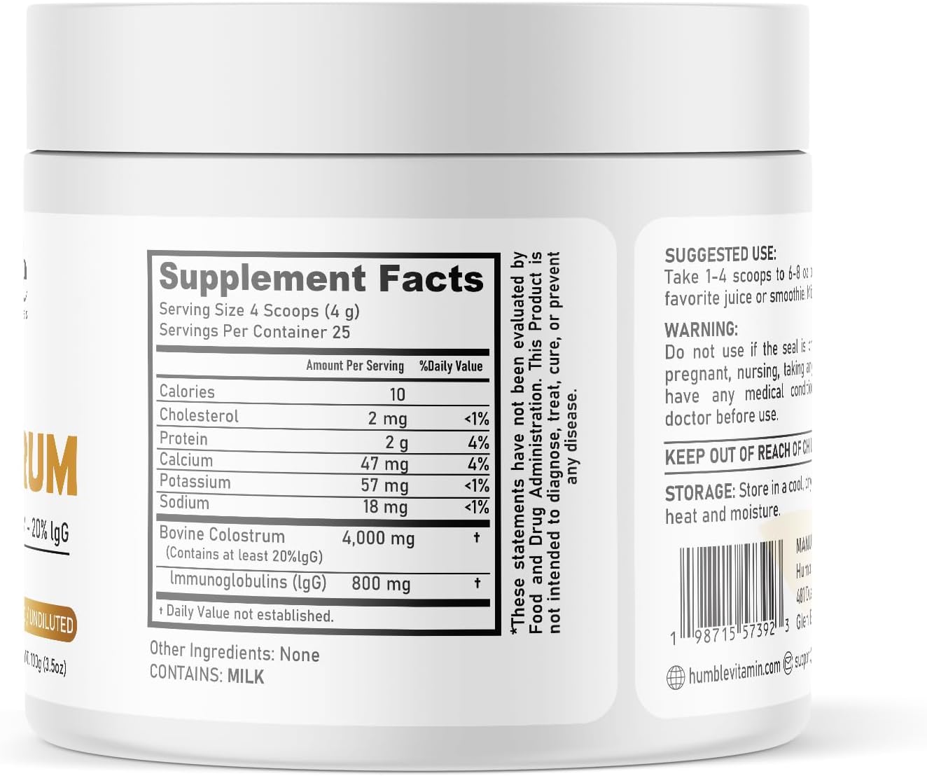 premium-grass-fed-colostrum-powder---high-igg-content-800mg-immunoglobulins-unflavored---25-servings-35-oz---humble-wellness-2