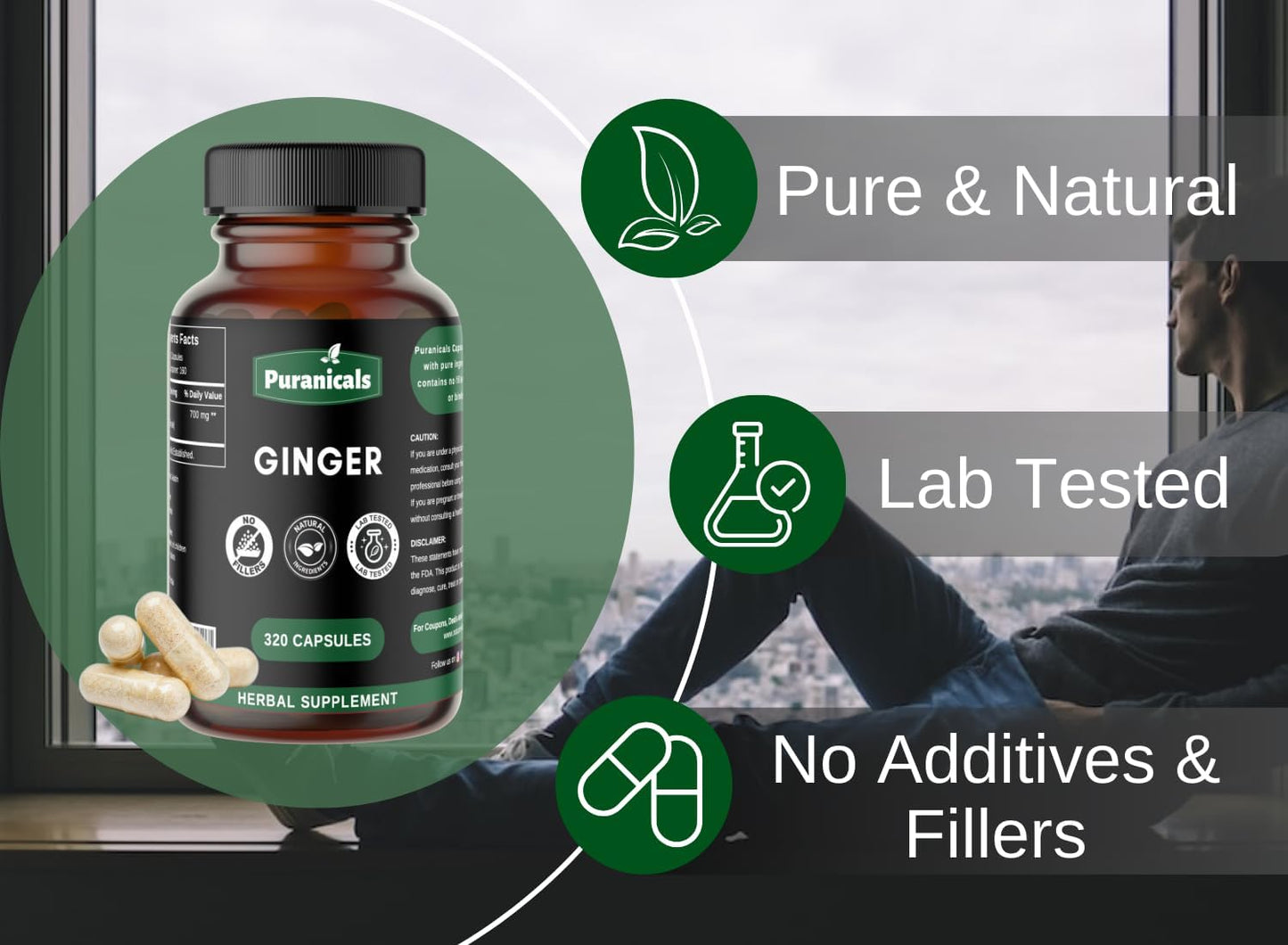 Ginger Root Powder Capsules - 320 Count | Non GMO & Gluten Free | 700mg Per Serving | Herbal Supplement made with Pure Ginger - Espot.com.au