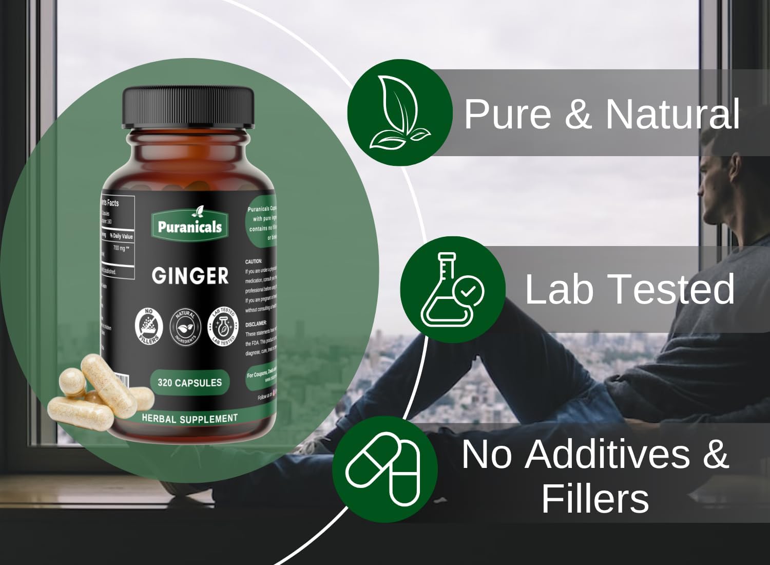 Ginger Root Powder Capsules - 320 Count | Non GMO & Gluten Free | 700mg Per Serving | Herbal Supplement made with Pure Ginger - Espot.com.au
