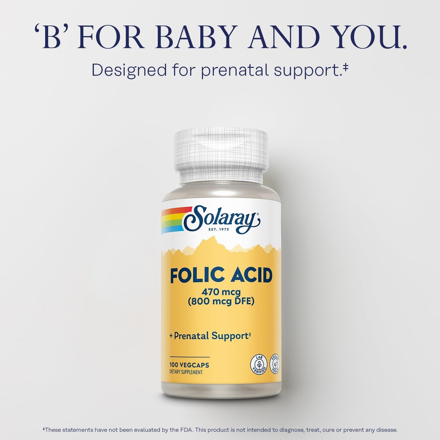 vegan-folic-acid-supplement-for-blood-cell-development-support---solaray-vitamin-b9-prenatal-vitamin---lab-verified-100-vegcaps-60-day-guarantee-3