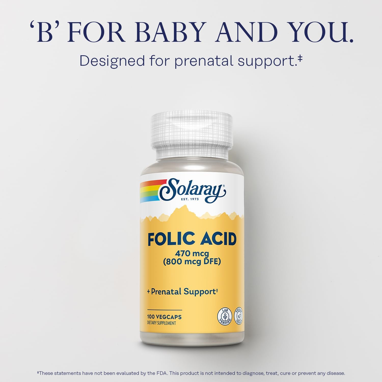 vegan-folic-acid-supplement-for-blood-cell-development-support---solaray-vitamin-b9-prenatal-vitamin---lab-verified-100-vegcaps-60-day-guarantee-3