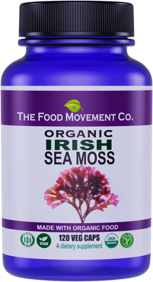 Organic Irish Sea Moss Capsules with Over 70 Trace Minerals for Digestion and Immune Support - Espot.com.au