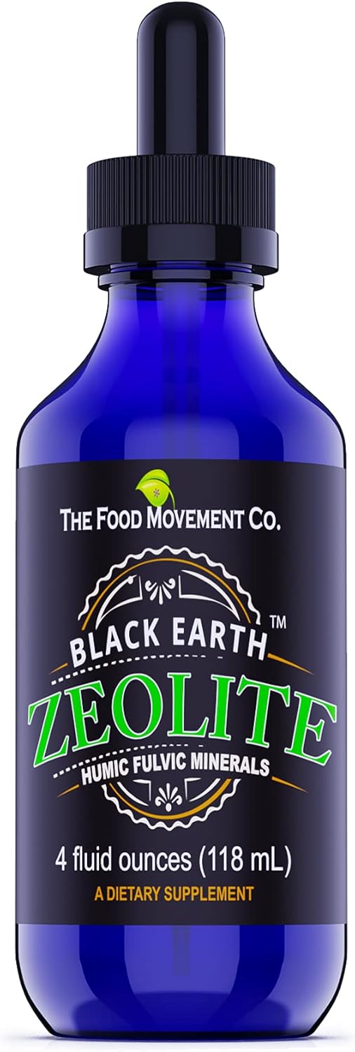 Black Earth Zeolite with Humic Fulvic Acids Trace Minerals Liquid Drops - Detox & Gut Health Support for Adults & Kids - 4 Fl Oz - Espot.com.au
