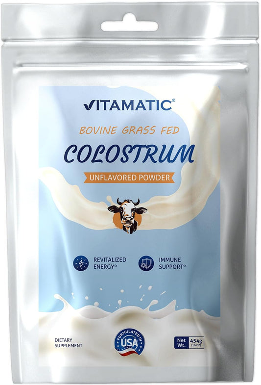 vitamatic-bovine-colostrum-powder-16-oz-454-gram---supports-gut-health-hair-growth-beauty-immune-system---muscle-recovery-supplement---easy-to-mix-unflavored-1