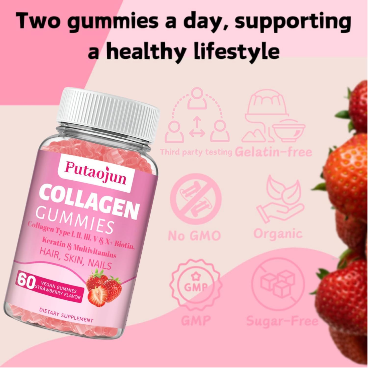 putaojun-collagen-gummies-for-hair-skin-nails---60-strawberry-flavored-gummies-with-biotin-collagen-vitamin-c-e-zinc-for-women-5