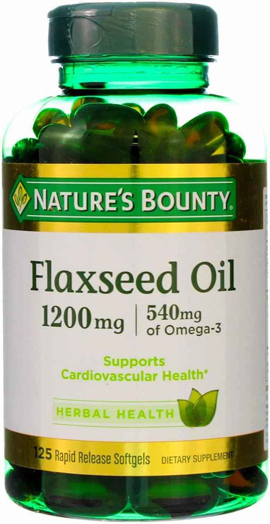 Flaxseed and Omega 3 Supplement for Heart Health - 1200mg Softgels, 125 ct by Nature's Bounty