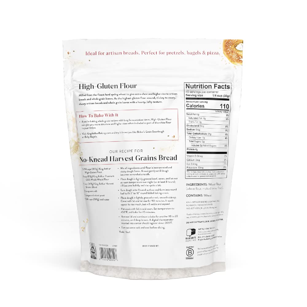 king-arthur-high-gluten-flour---3-lb-bag-of-white-flour-with-high-protein-content---contains-wheat-and-malted-barley-flour---48-ounces-3